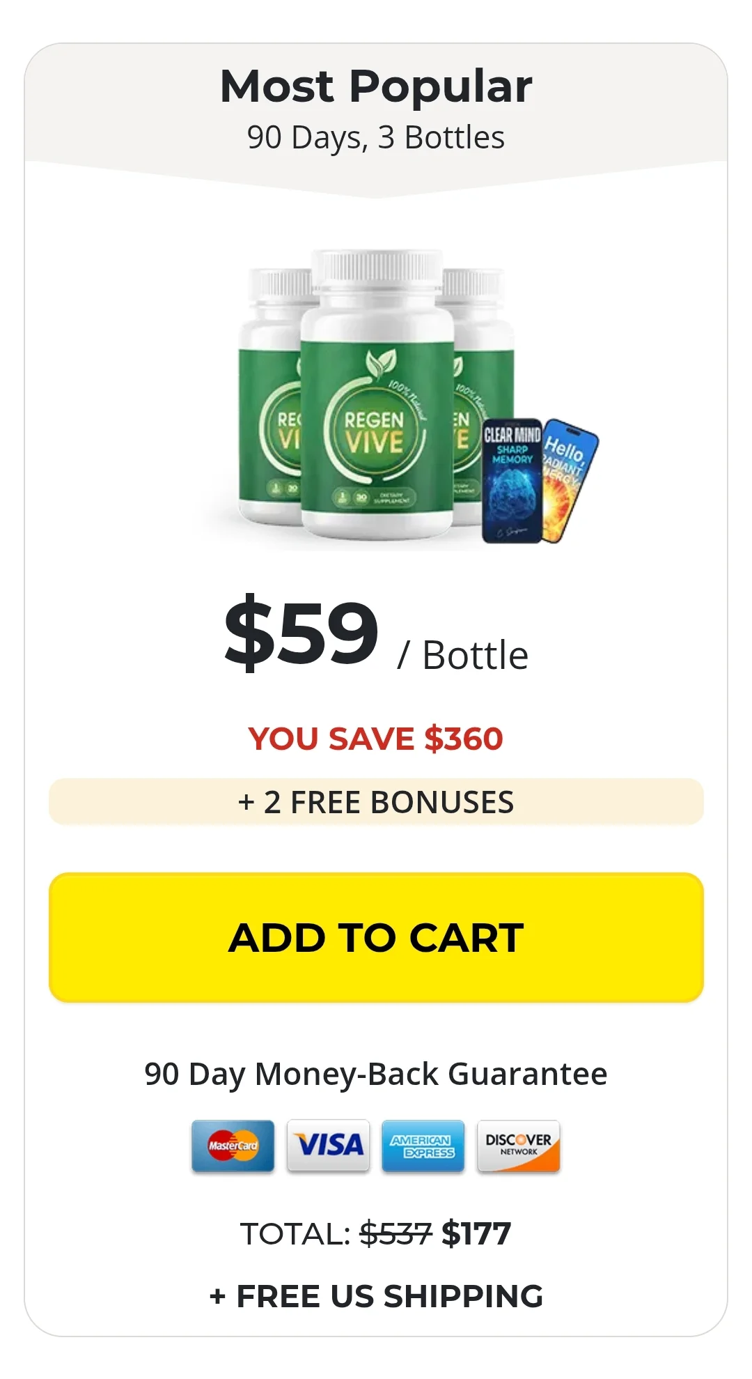 RegenVive™ 3 bottles pricing
